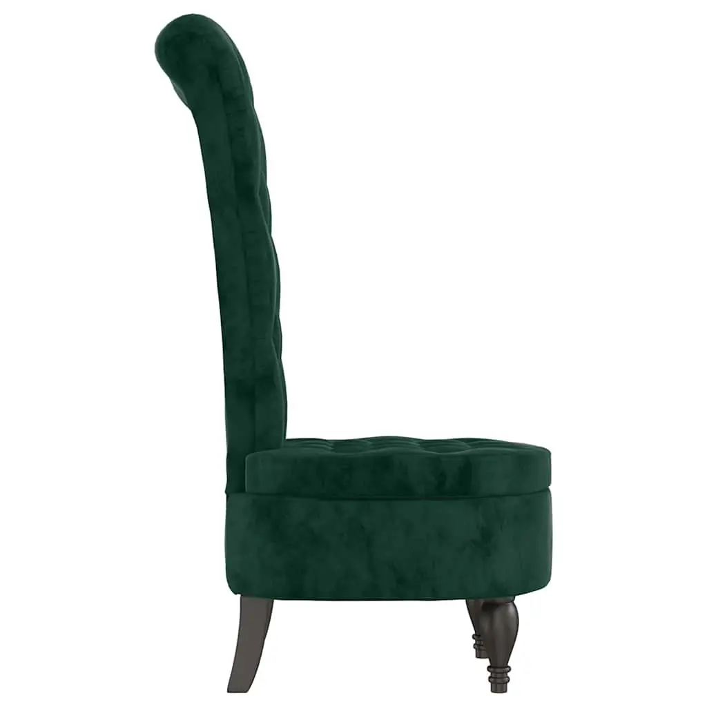 Dark Green Velvet High Back Accent Chair