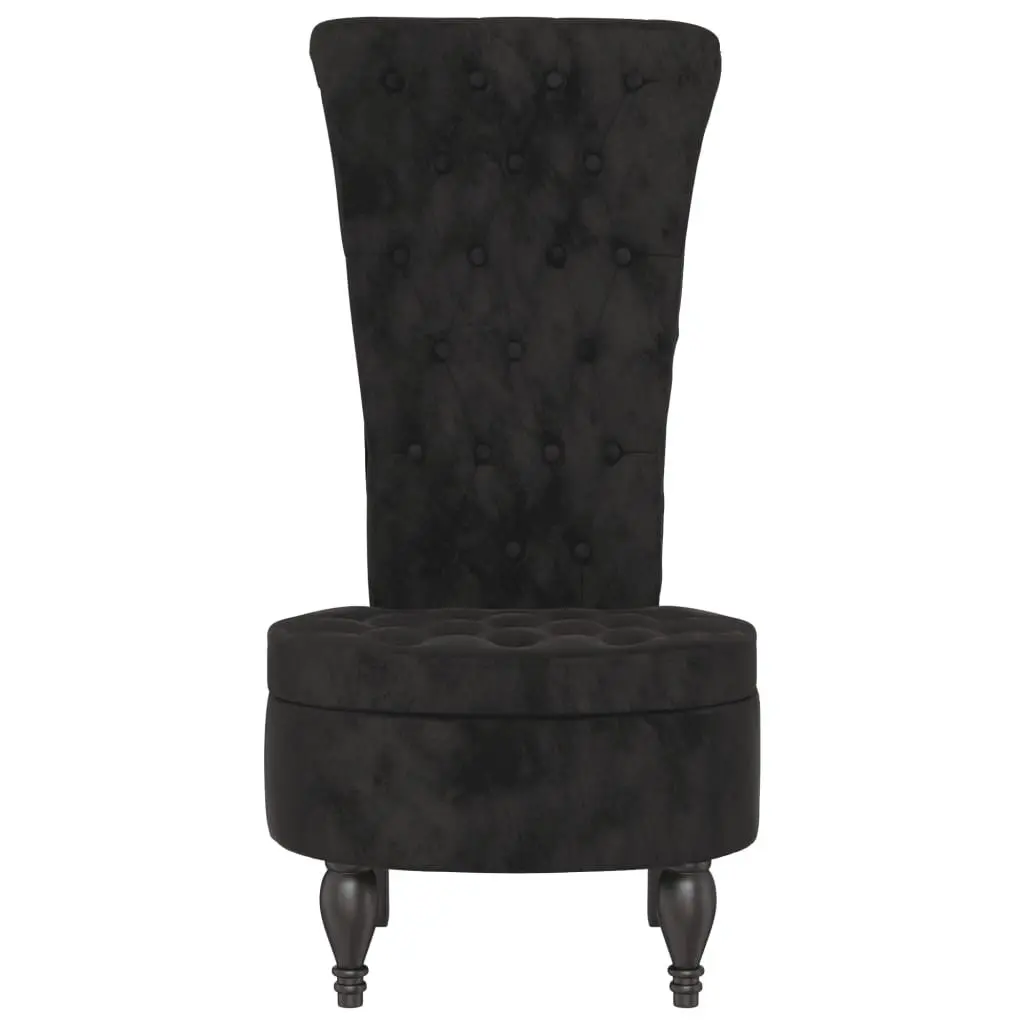 High Back Arm Chair in Black Velvet