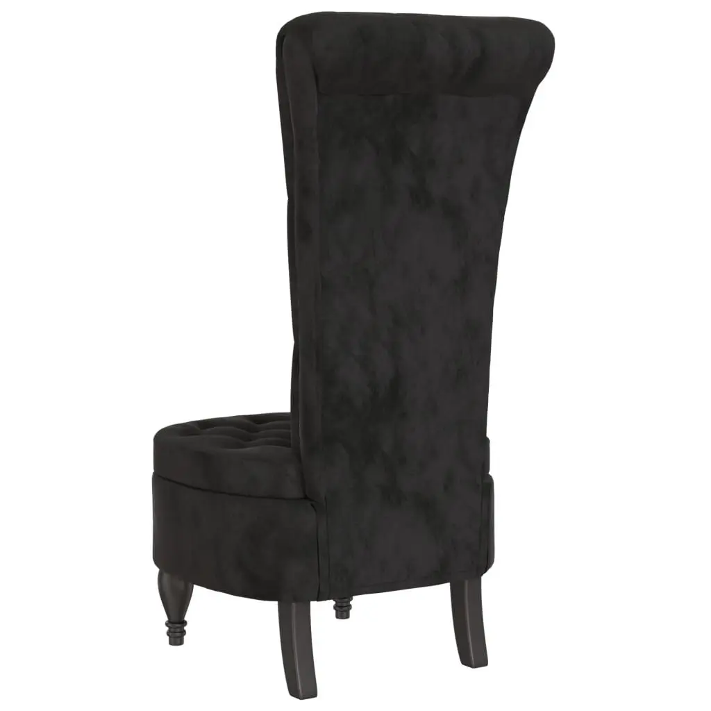 High Back Arm Chair in Black Velvet