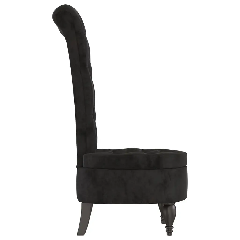 High Back Arm Chair in Black Velvet