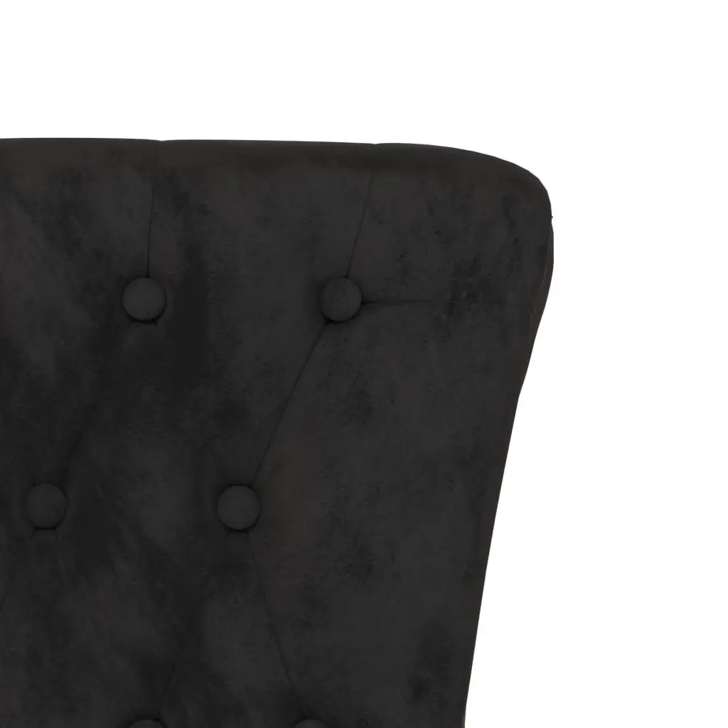 High Back Arm Chair in Black Velvet