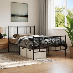 Elegant Black Steel King Single Bed Frame 107x203cm
