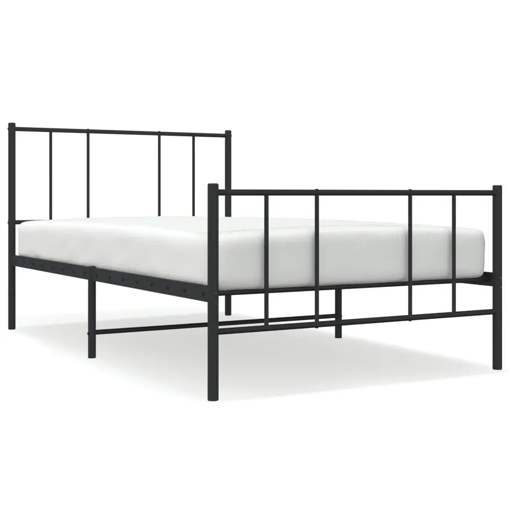 Black Steel King Single Bed Frame 107x203cm
