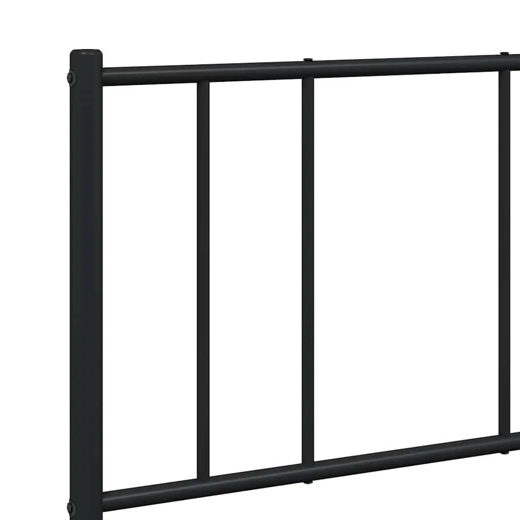 Black Metal Bed Frame 135x190 cm with Footboard