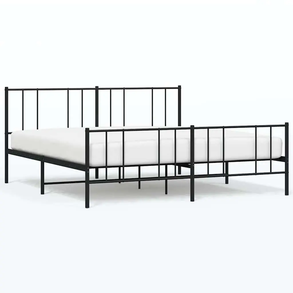 King Size Metal Bed Frame in Black
