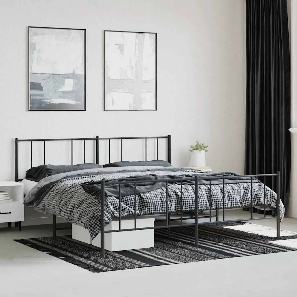 King Size Metal Bed Frame in Black
