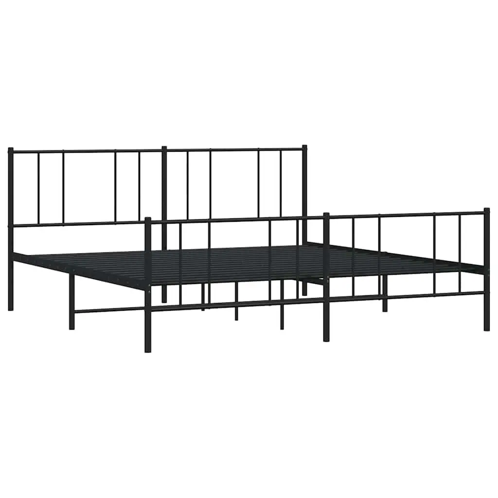 King Size Metal Bed Frame in Black