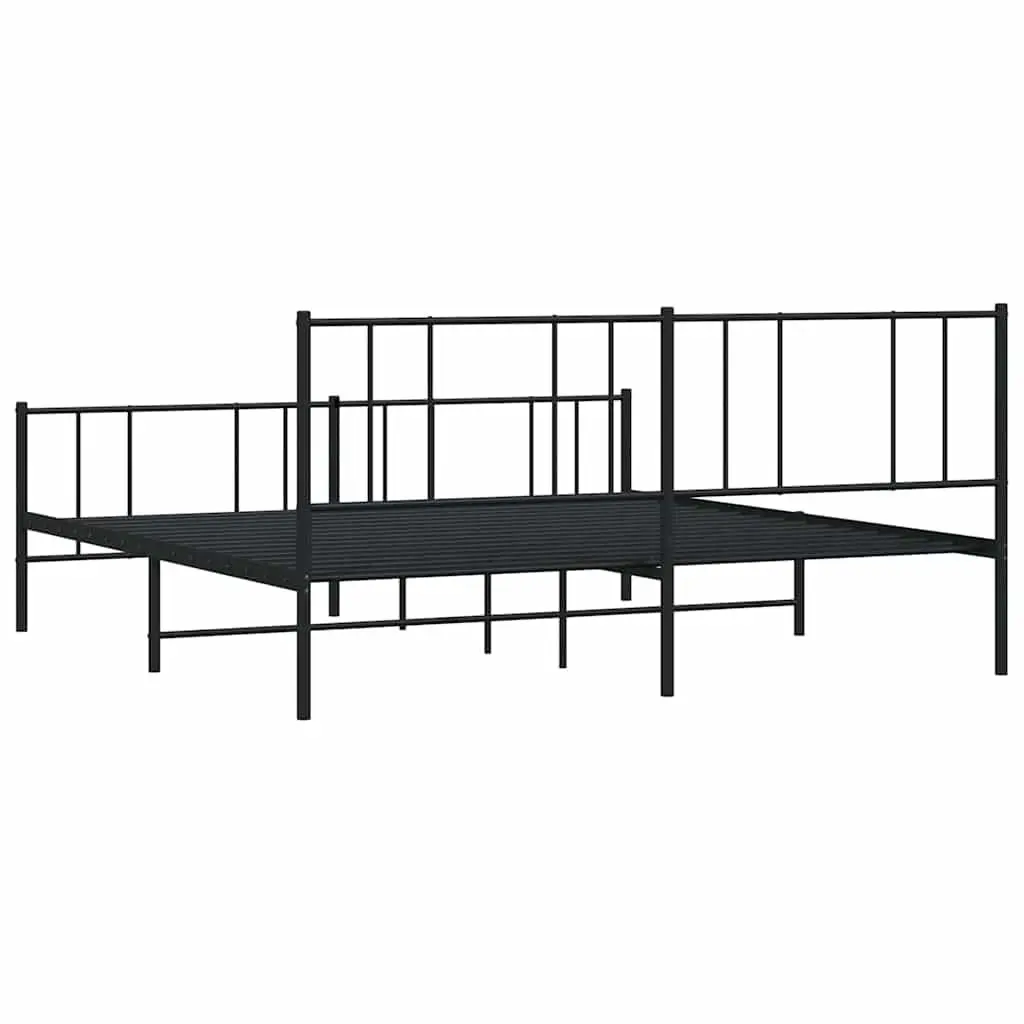 King Size Metal Bed Frame in Black