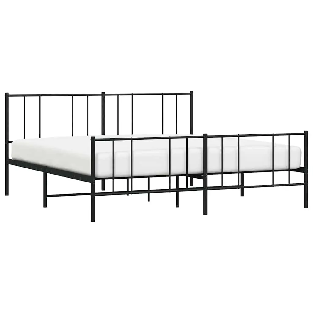 King Size Metal Bed Frame in Black