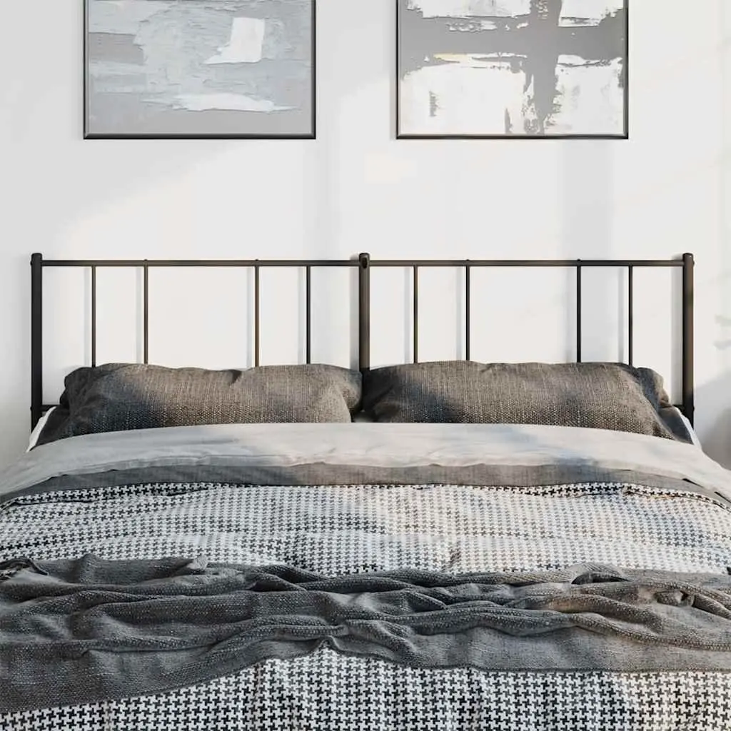 Metal Headboard Black 180cm Powder-coated Steel