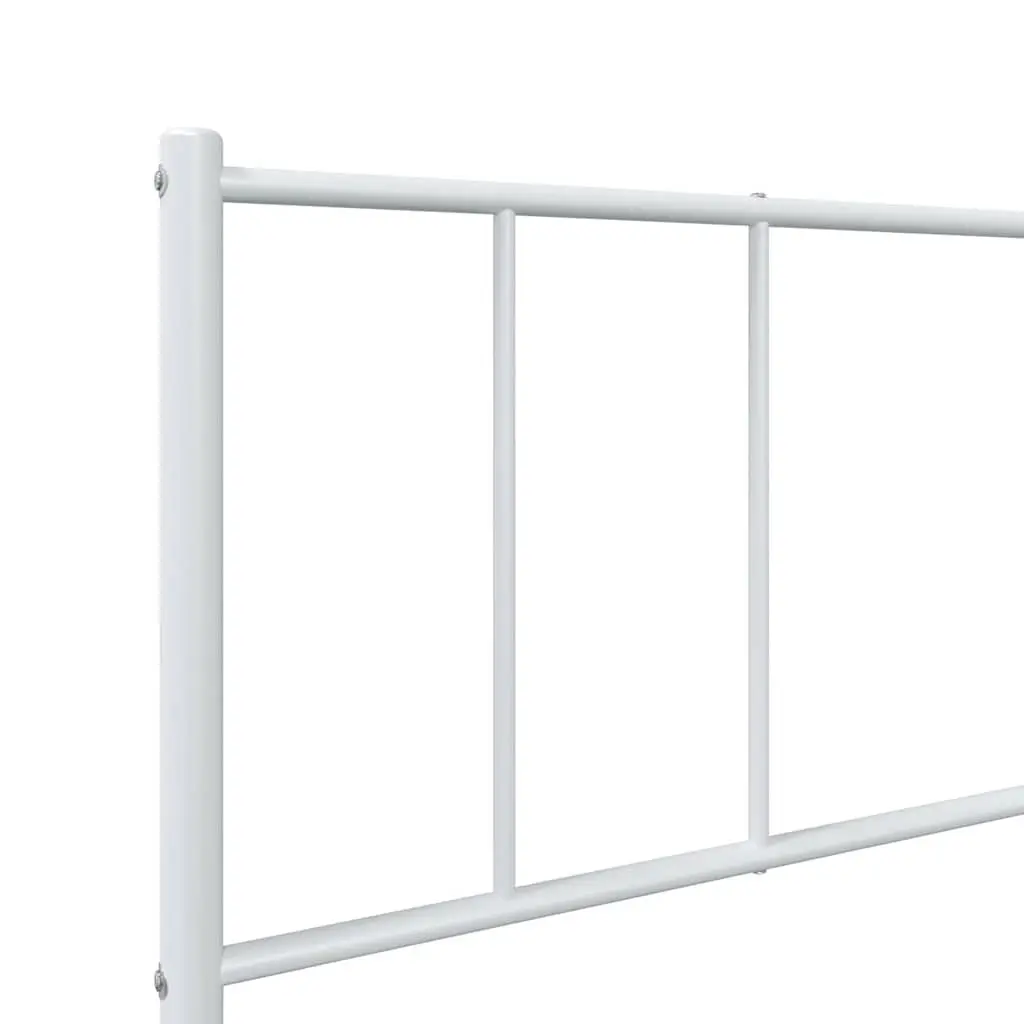 King Single Metal Bed Frame with White Headboard