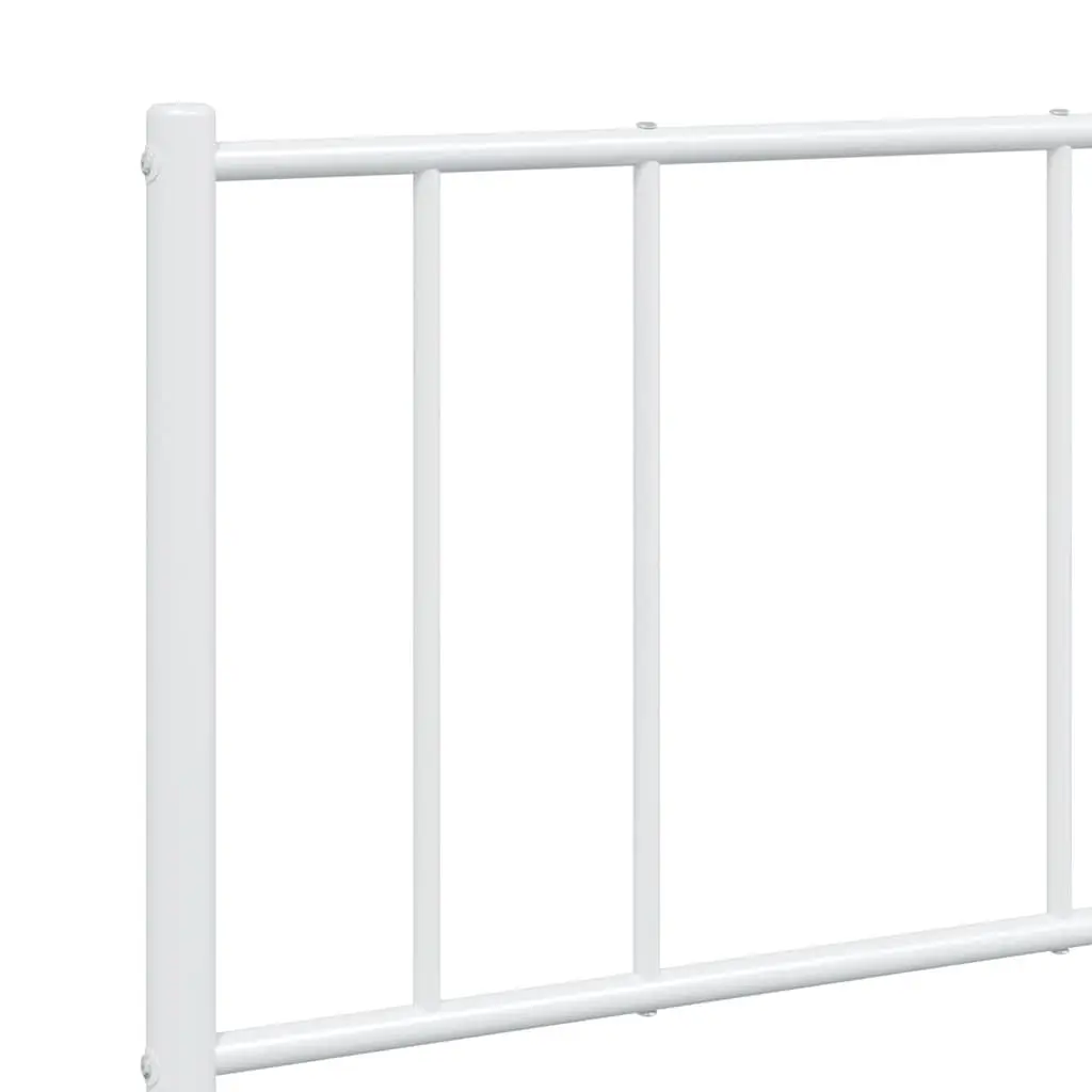 White Metal Bed Frame with Footboard 135x190cm