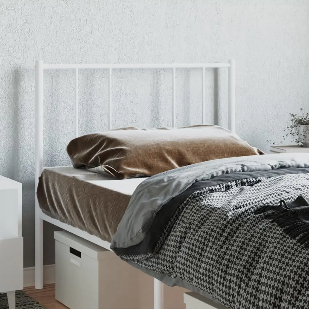 Metal Headboard White 90cm Powder Coated Steel Frame