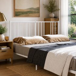 White Metal Headboard 135cm for Cozy Bedrooms