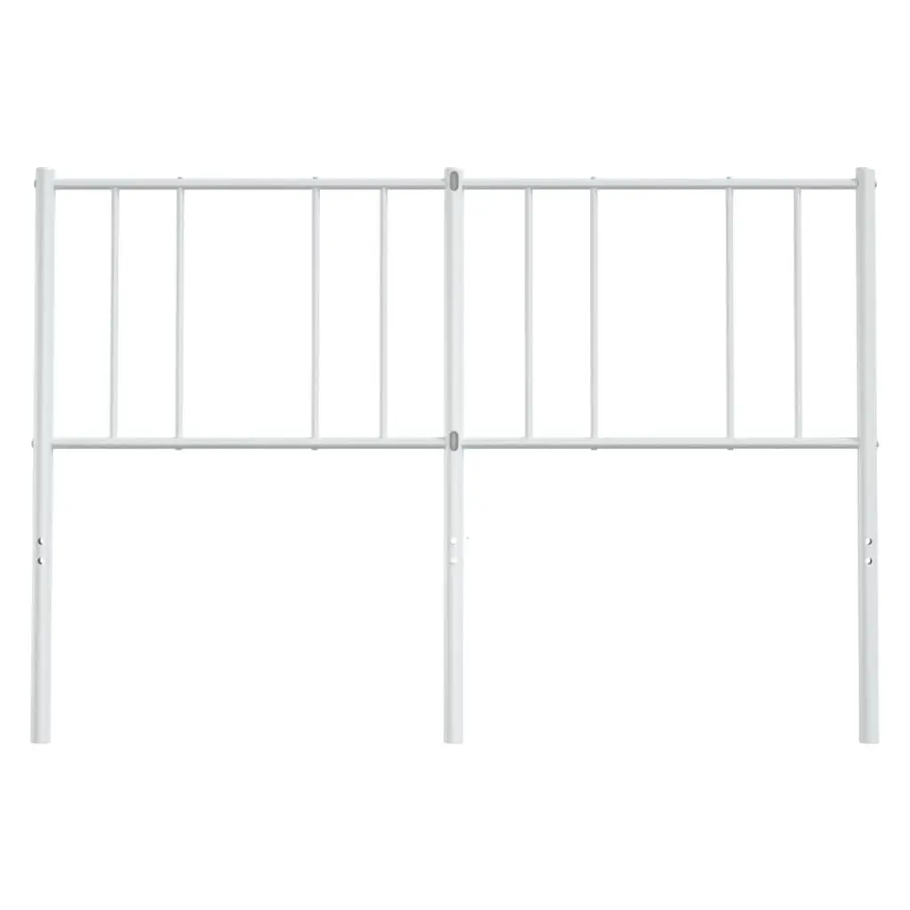 Metal Headboard White 135cm Powder-coated Steel Bed Frame Support