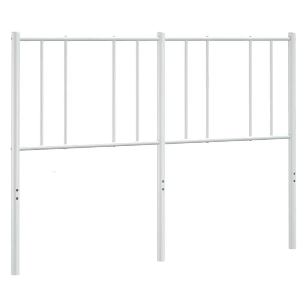 Metal Headboard White 135cm Powder-coated Steel Bed Frame Support