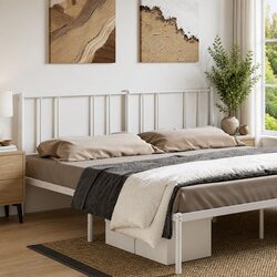 Charming White Metal Headboard 180cm for Cozy Bedrooms