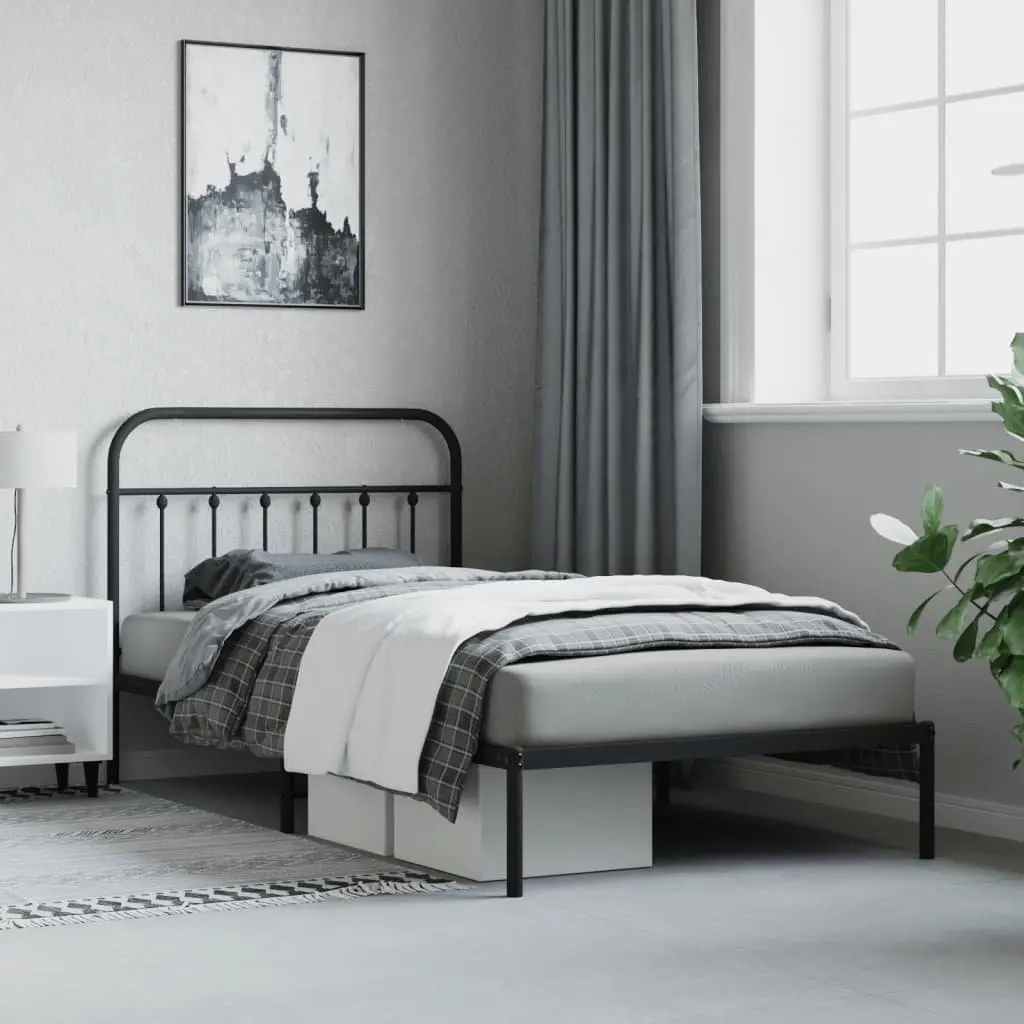Metal Bed Frame King Single 107x203cm Black