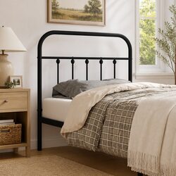 Black Metal Headboard 90cm for Cozy Bedroom Spaces