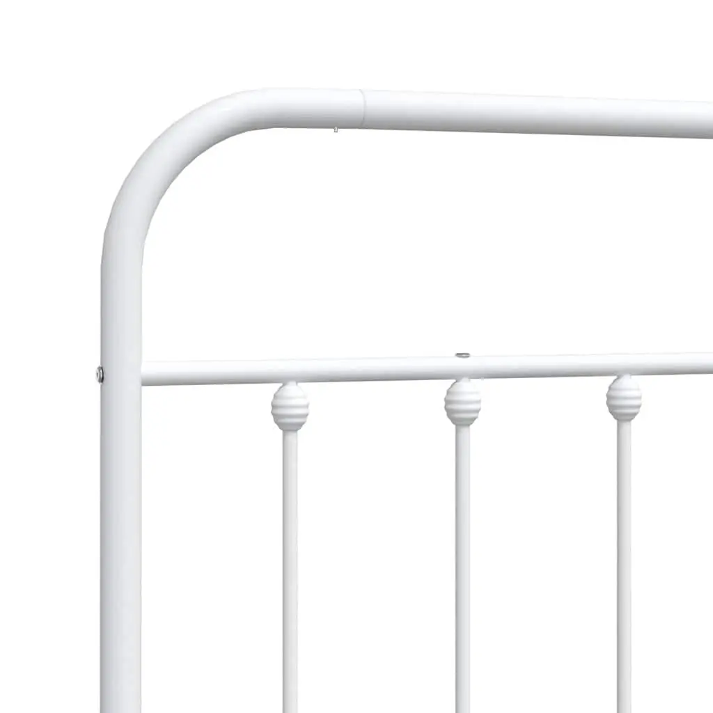 Metal Headboard White 90cm Powder-coated Steel Bed Frame Head Board
