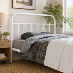 Elegant White Metal Headboard for Cozy Bedrooms