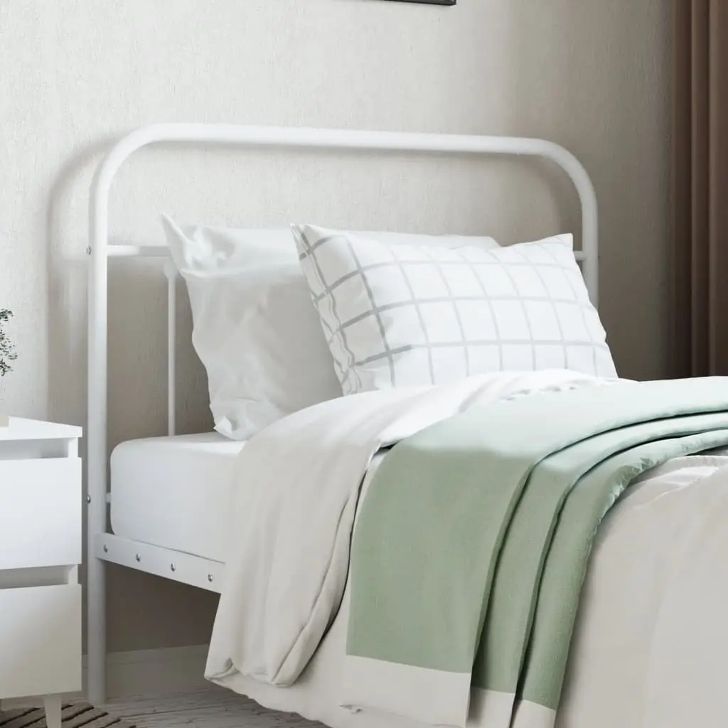 Metal Headboard White 107 cm Powder-Coated Steel