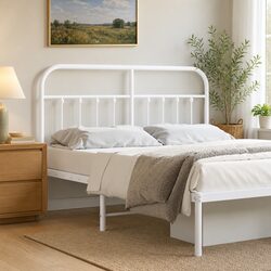 White Metal Headboard for 135 cm Bed Frame