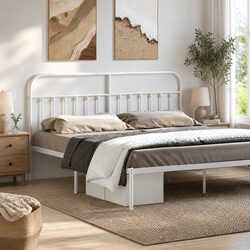 Stylish White Metal Headboard for Your Bedroom