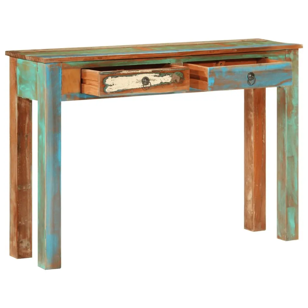Reclaimed Wood Console Table 110x30x75 cm Brown Handcrafted Storage Drawers for Entryway Hallway