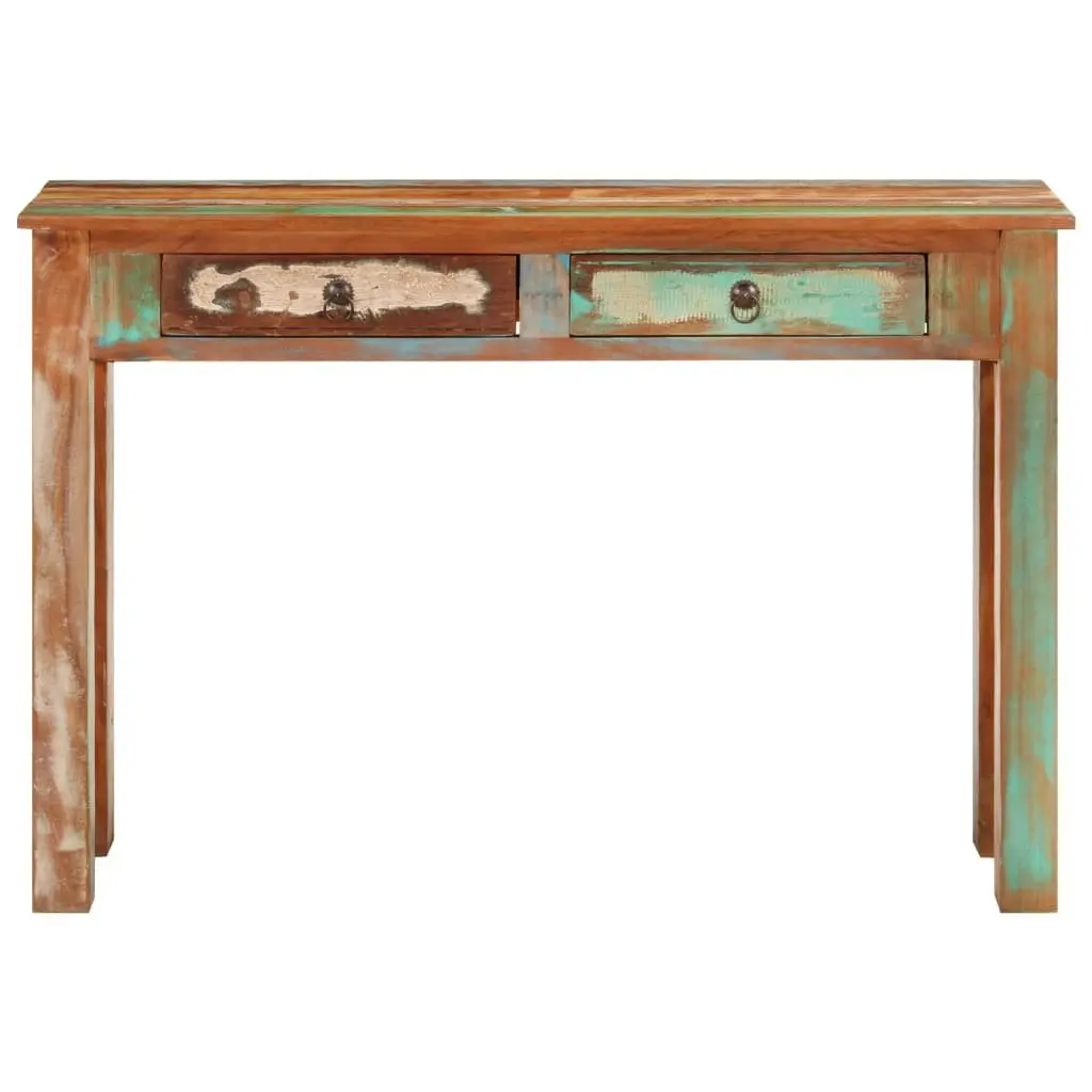 Reclaimed Wood Console Table 110x30x75 cm Brown Handcrafted Storage Drawers for Entryway Hallway