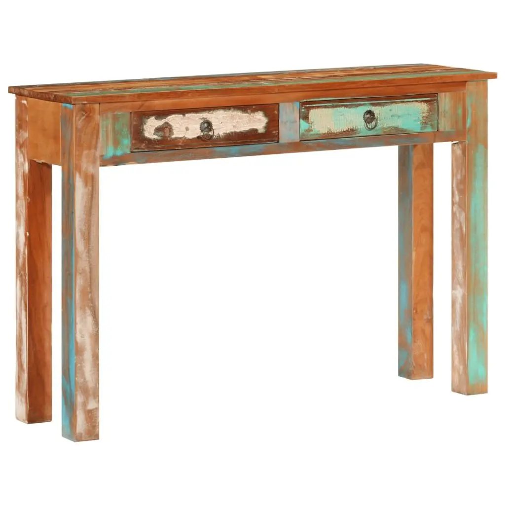 Reclaimed Wood Console Table 110x30x75 cm Brown Handcrafted Storage Drawers for Entryway Hallway