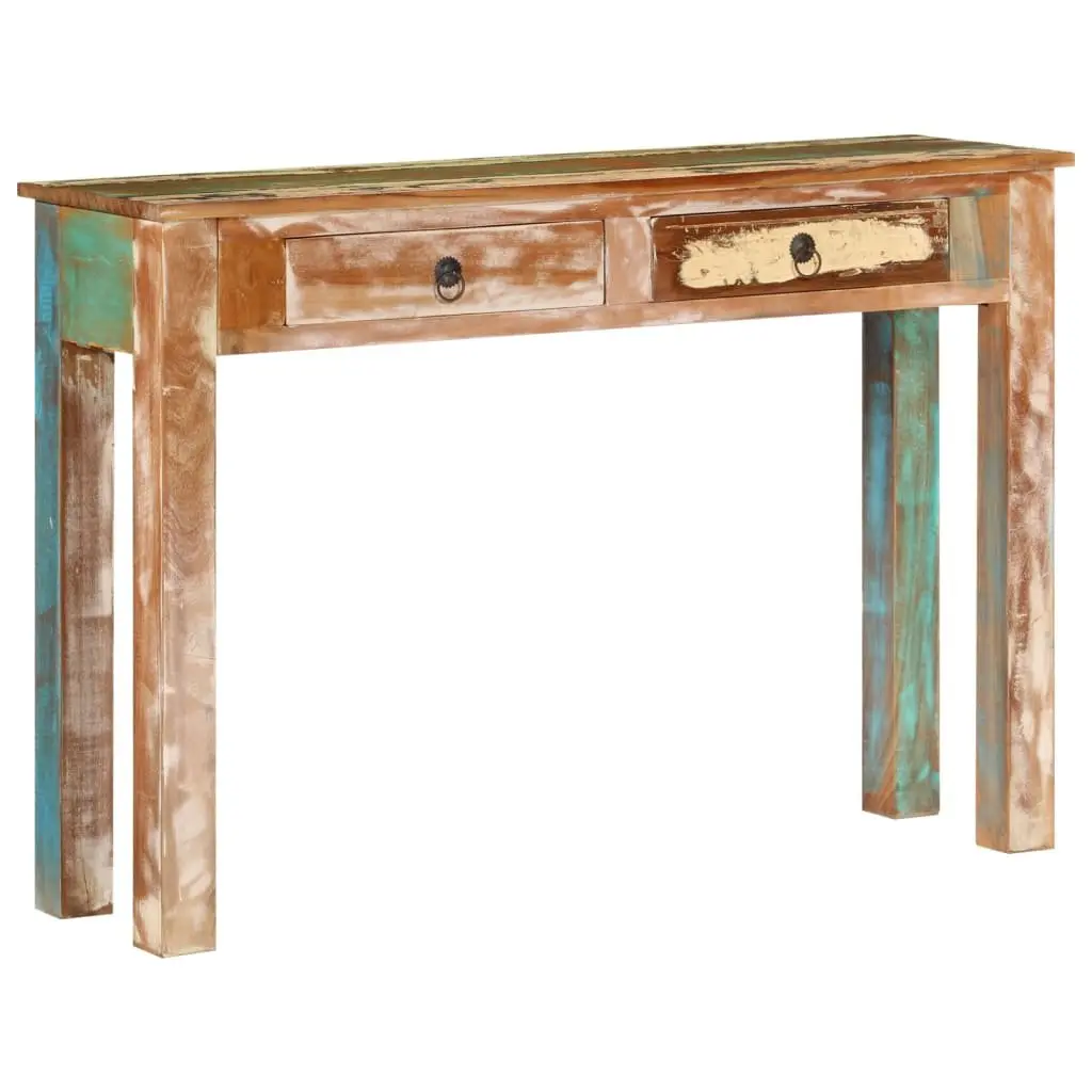 Reclaimed Wood Console Table 110x30x75 cm Brown Handcrafted Storage Drawers for Entryway Hallway