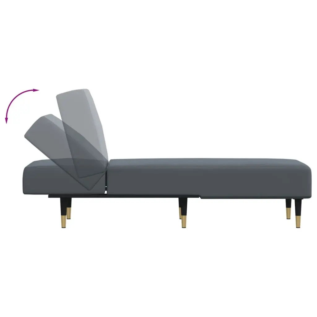 Convertible Velvet Chaise Longue Recliner Sofa