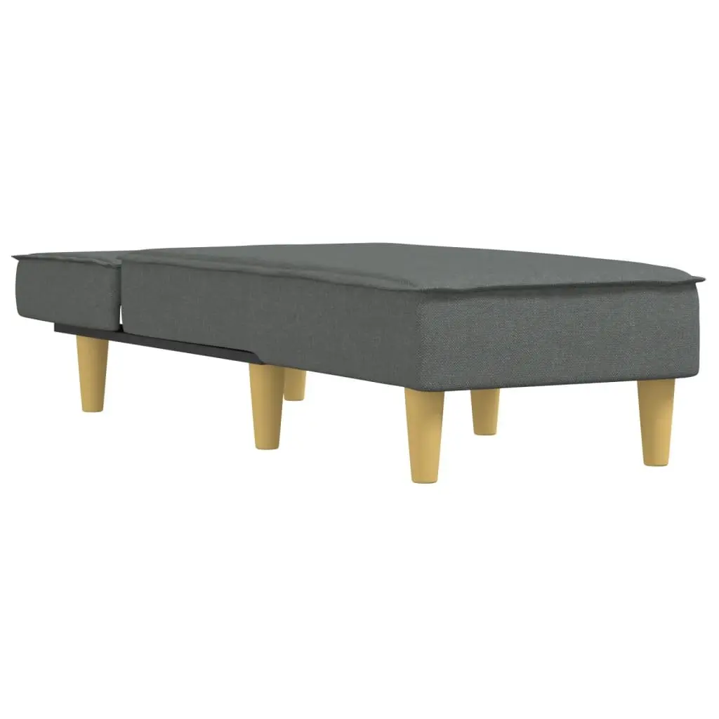 Dark Grey Fabric Chaise Longue with 3 Reclining Positions