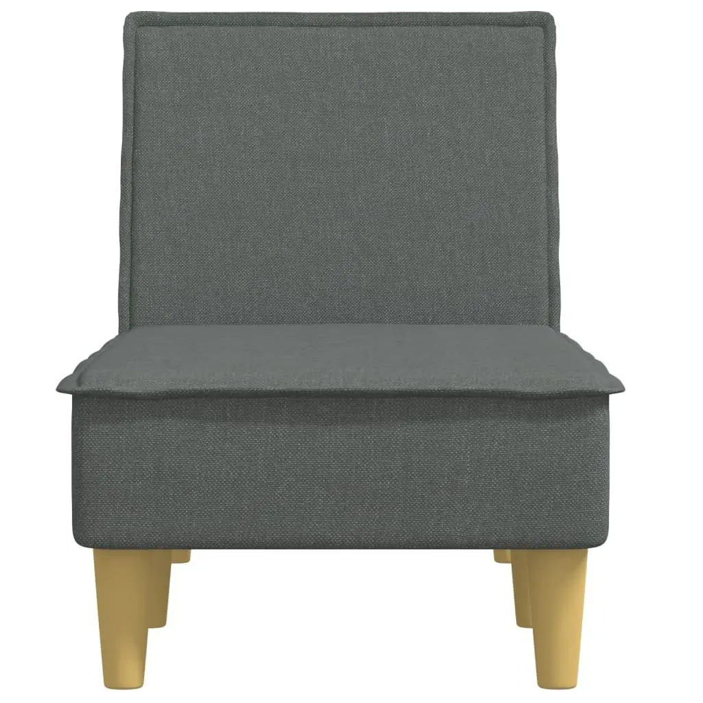 Dark Grey Fabric Chaise Longue with 3 Reclining Positions