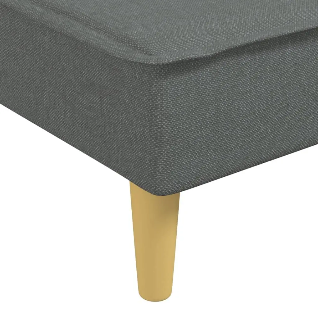 Dark Grey Fabric Chaise Longue with 3 Reclining Positions