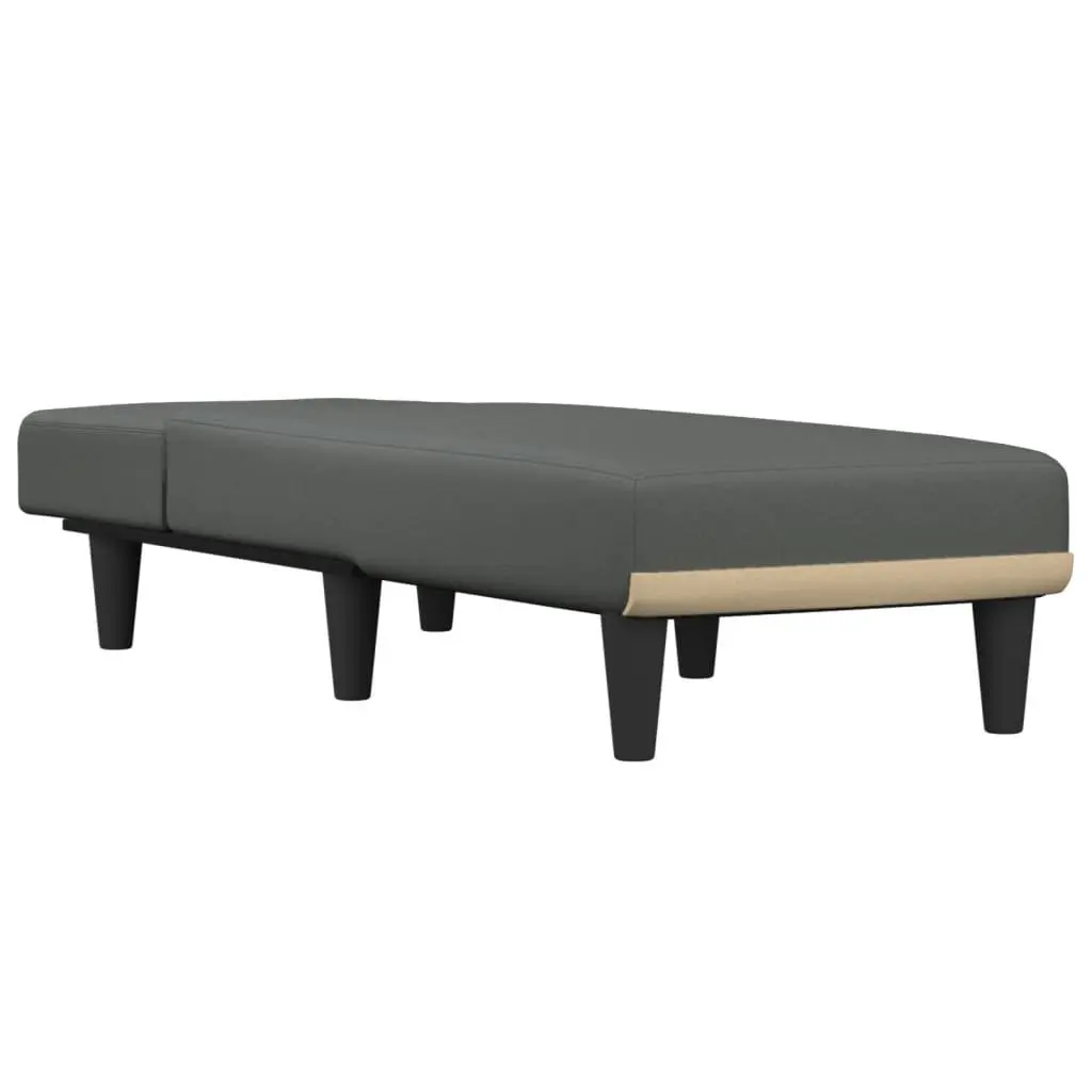 Chaise Longue Grey Fabric Convertible Sleeping Sofa