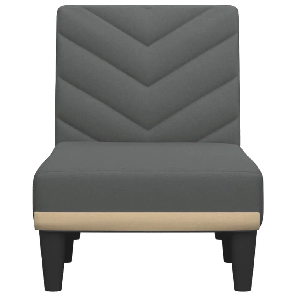 Chaise Longue Grey Fabric Convertible Sleeping Sofa