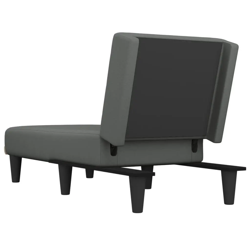 Chaise Longue Grey Fabric Convertible Sleeping Sofa