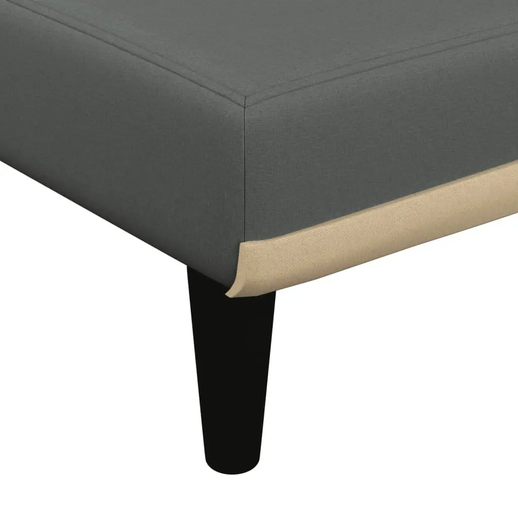 Chaise Longue Grey Fabric Convertible Sleeping Sofa