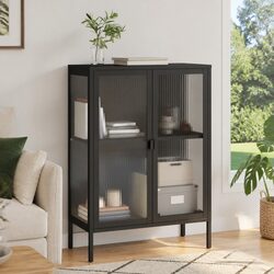 Modern Black Glass Sideboard for Elegant Storage