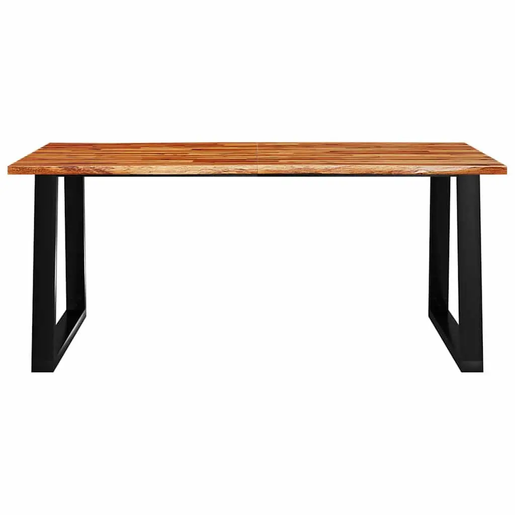 Dining Table Live Edge 180x90x75 cm Solid Wood Acacia