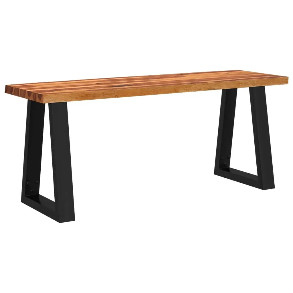 Solid Wood Bench Brown Live Edge 110cm Acacia Wood Dining Room Hallway Storage Furniture