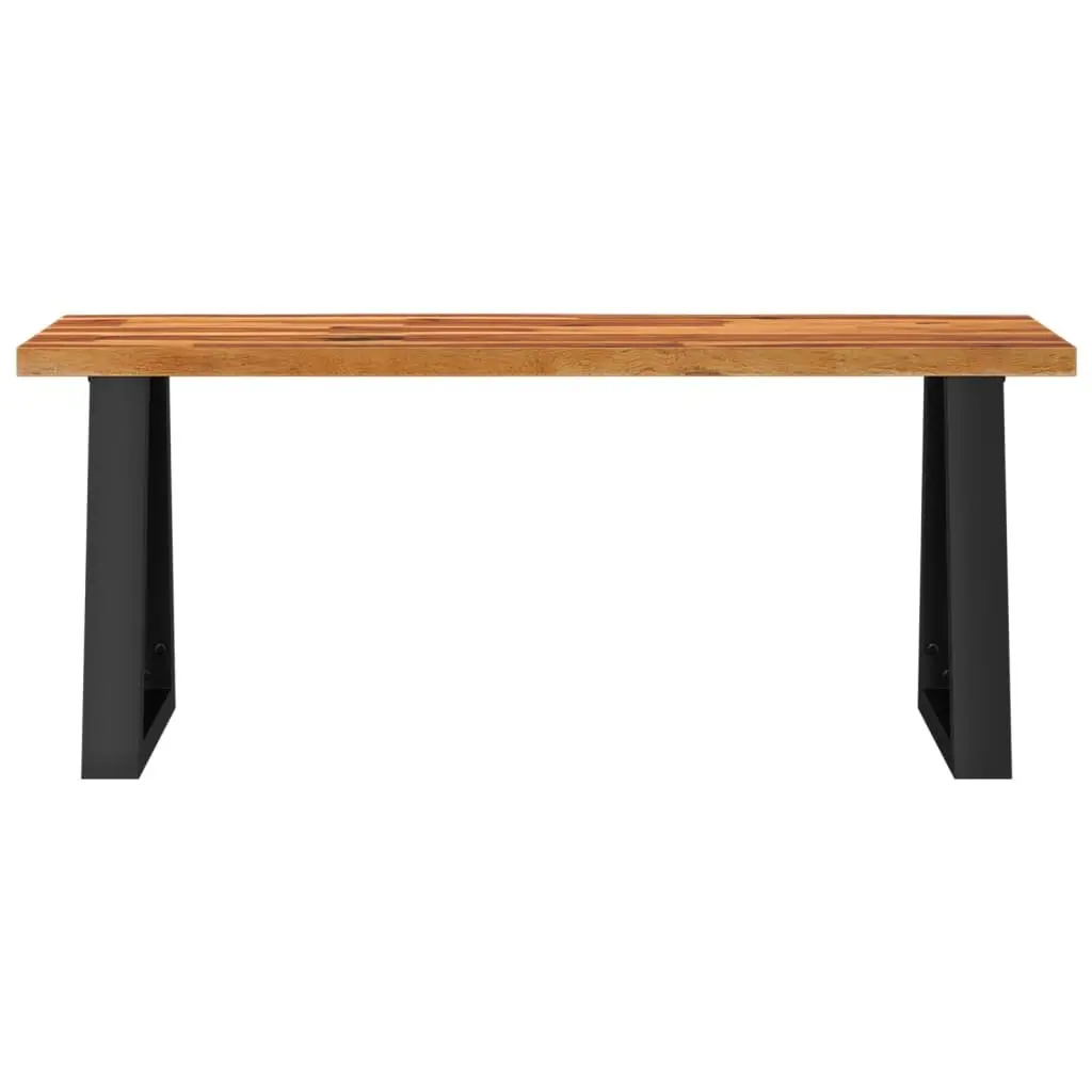 Solid Wood Bench Brown Live Edge 110cm Acacia Wood Dining Room Hallway Storage Furniture