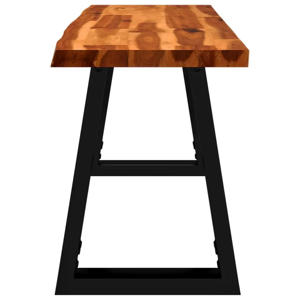 Solid Wood Bench Brown Live Edge 110cm Acacia Wood Dining Room Hallway Storage Furniture