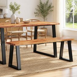Acacia Wood Live Edge Bench 140 cm for Dining & Hallway