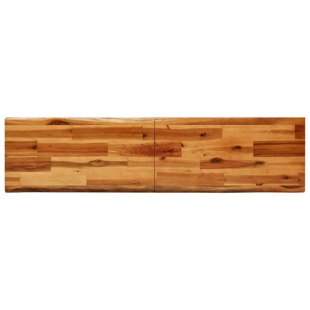 Acacia Wood Bench Live Edge 140 cm Industrial Style Seating Furniture with U-Shaped Metal Legs