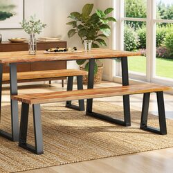 Acacia Wood Live Edge Bench 160cm Brown Seating