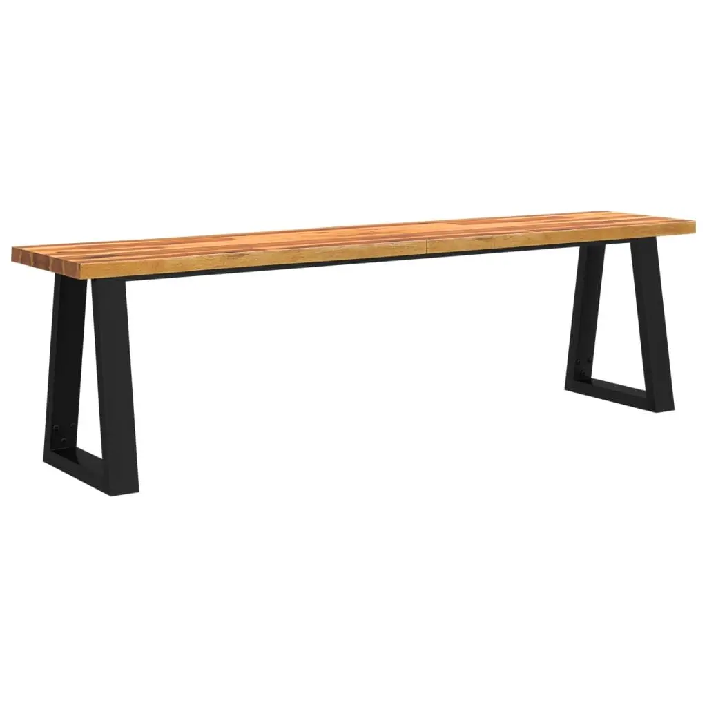 Acacia Wood Live Edge Bench 160cm Brown Seating Furniture U-Shaped Steel Frame