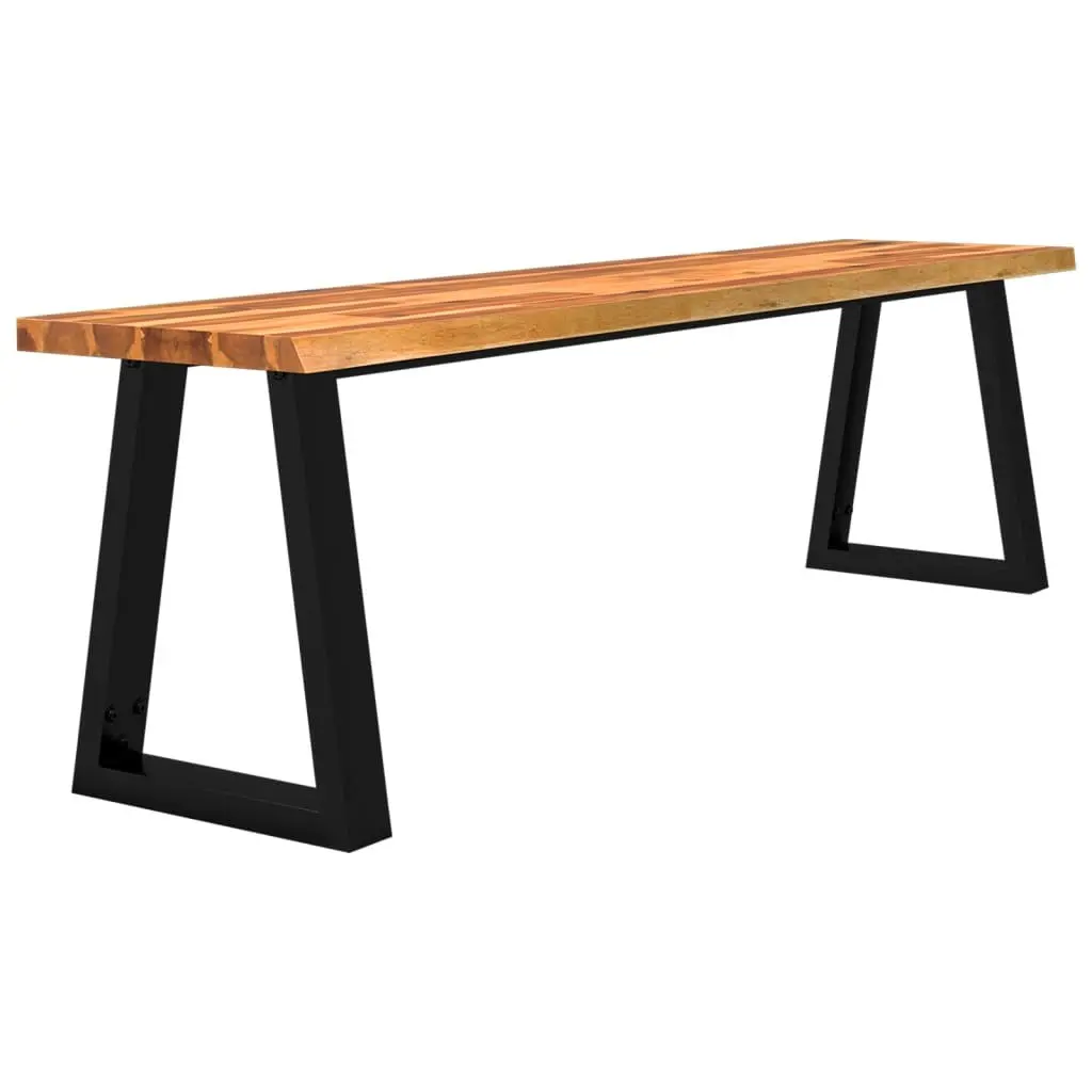 Acacia Wood Live Edge Bench 160cm Brown Seating Furniture U-Shaped Steel Frame